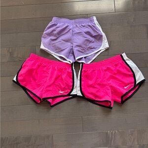 Nike Girls Lot of Dri-Fit Athletic Shorts - Pink and Purple